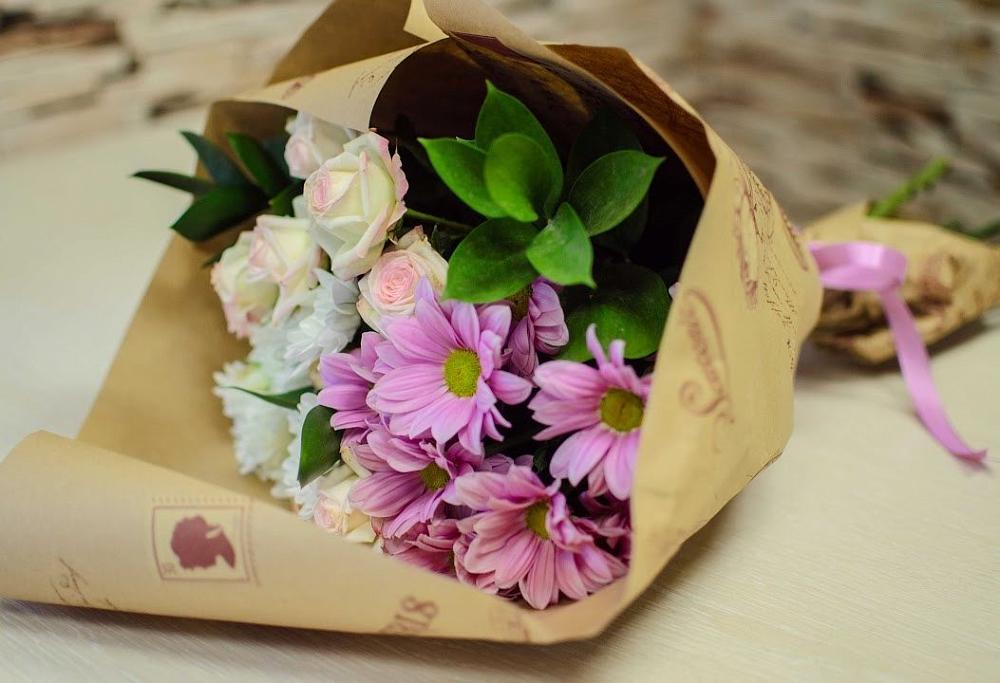 Букет цветов из: Розы и Хризантемы в Рязановский