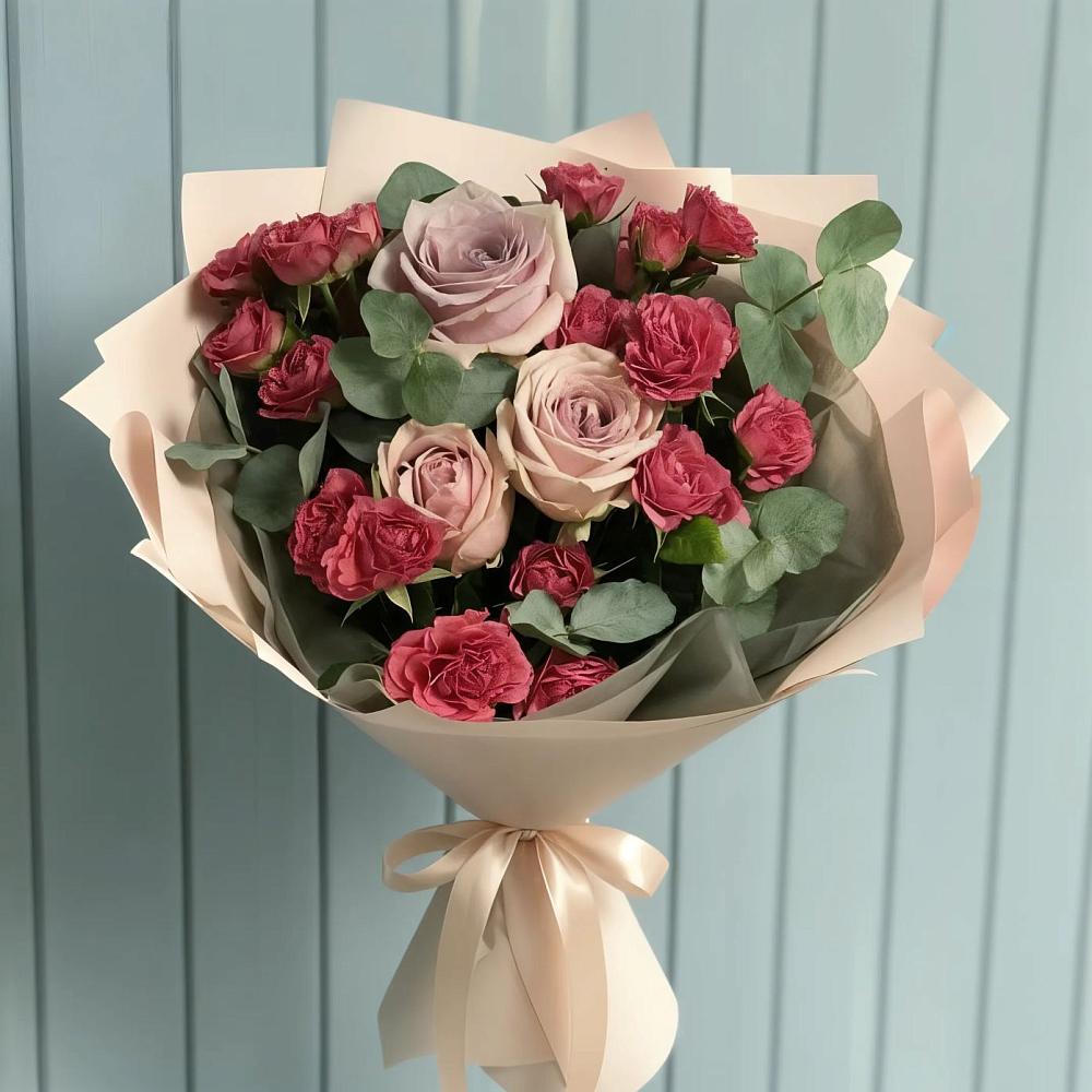 Букет цветов из: Гвоздики и Розы в Рязановский