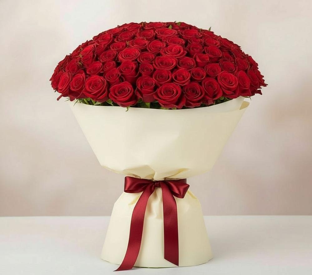 Букет 101 Красная роза Милано в Рязановский