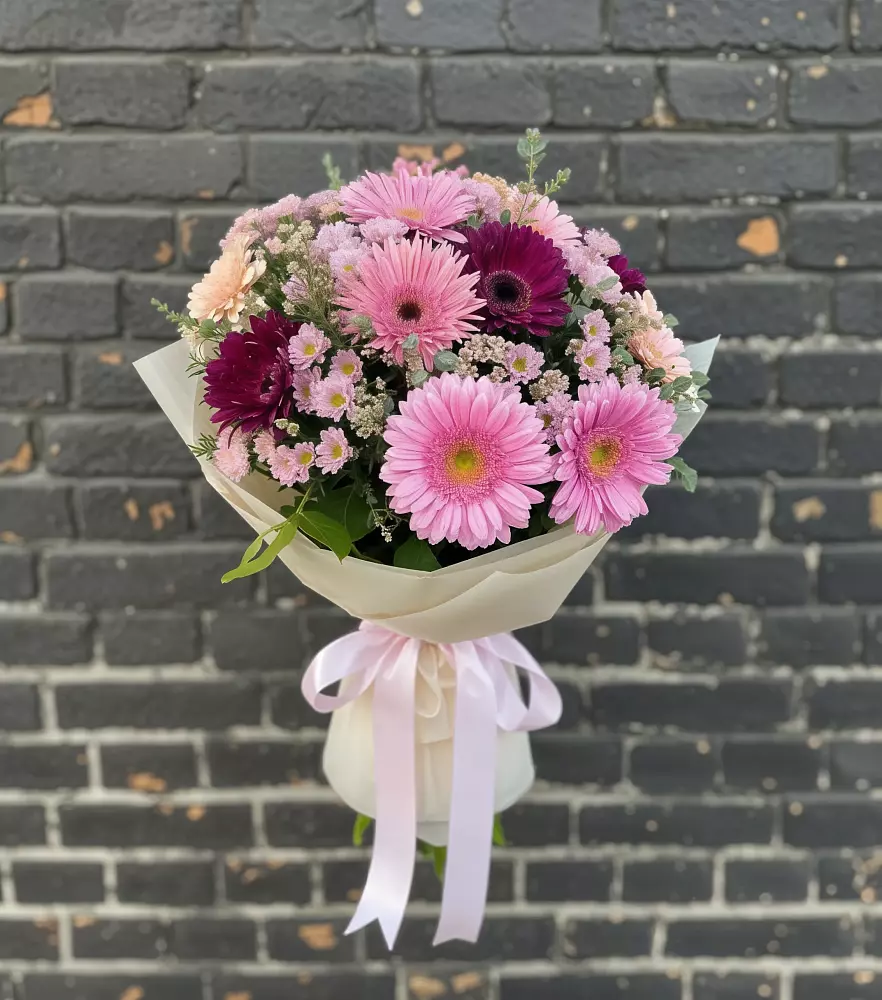 Букет цветов из: Герберы и Хризантемы в Рязановский