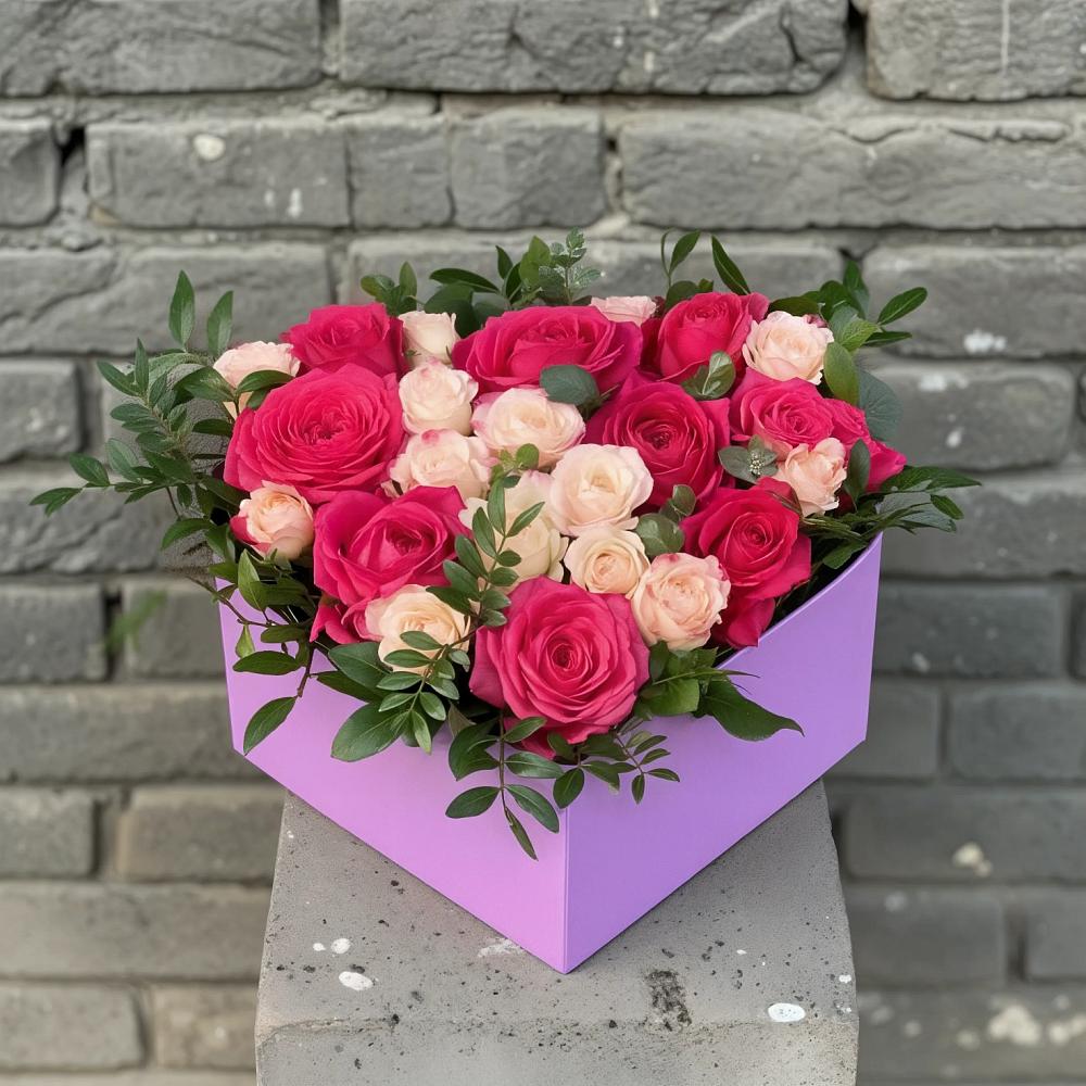 Цветочная композиция из Розы в коробке в Рязановский