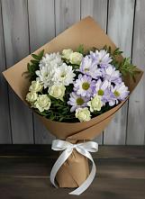 Букет цветов из:  Хризантемы и Розы в Рязановский