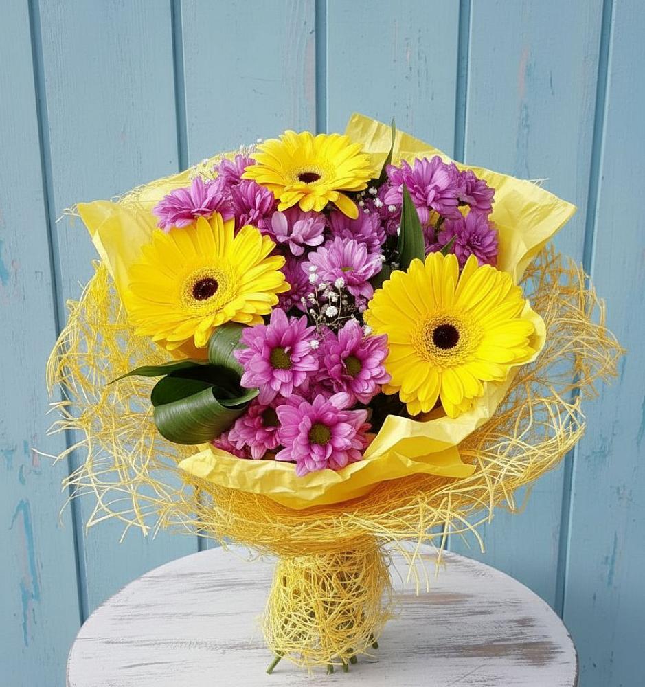 Букет цветов из: Хризантемы и Герберы в Рязановский