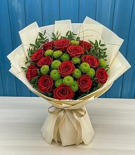 Букет цветов из:  Розы и Хризантемы в Рязановский