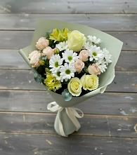 Букет цветов из:  Альстромерии, Розы и Хризантемы в Рязановский